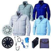 空調服 空調服R長袖ブルゾン+ 空調服R スターターキット KU92350/モスグリーン/LL +SKSP02G