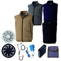 空調服 空調服Rベスト+ 空調服R スターターキット KU92634/グレー/L +SKSP02G