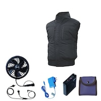 空調服 空調服R エレファンR ベスト + 空調服R スターターキット EK3731/ブラック/LL + SK24011K90