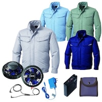空調服 空調服R長袖ブルゾン+ 空調服R スターターキット KU92350/シルバー/LL +SKSP01