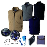 空調服 空調服Rベスト+ 空調服R スターターキット KU92634/ブラック/3L +SKSP01