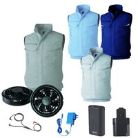 空調服 空調服Rベスト+ 空調服R スターターキット KU92354/モスグリーン/M +SKNA301