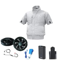 空調服 空調服R エレファンR 半袖タチエリ + 空調服R スターターキット EK3630/シルバー/S + SKNA301
