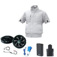 空調服 空調服R エレファンR 半袖タチエリ + 空調服R スターターキット EK3630/シルバー/L + SKNA301