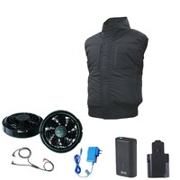 空調服 空調服R エレファンR ベスト + 空調服R スターターキット EK3731/ブラック/3L + SKNA301