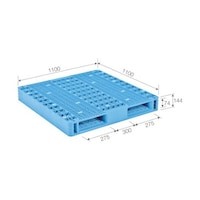 三甲 樹脂パレット(両面二方差し) プラスチックパレット 812551 R211114ライトブルー SKR211114BLL