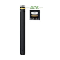 サンポール ソーラーLEDボラード 固定式 φ115 点灯式(ホワイト) 反射テープ付・フック付 ブラウン RP231UFSOL(CW)