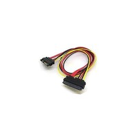 タイムリー SATA+SATA電源(オスメス)延長ケーブル 50cm レッド