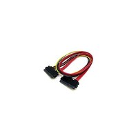 タイムリー SATA+SATA電源 延長ケーブル(メスメス)50cm レッド