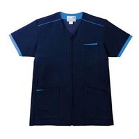 トンボ ケアスクラブ 前開き ネイビー×ブルー 4L(身丈82cm) CR15375 4L