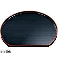 福井クラフト 千筋半月盆 黒天朱