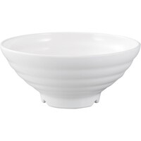 福井クラフト メラミン φ22.8 福寿太ロクロ目麺鉢 白グロス 51025710