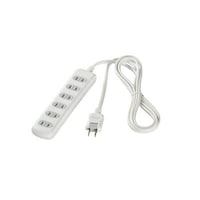 バッファロー 2ピン式電源タップ 6個口タイプ シャッター付 3m ホワイト
