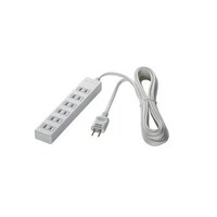 バッファロー 2ピン式電源タップ 6個口タイプ 雷サージ防止付 2m ホワイト