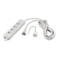バッファロー 3ピン式電源タップ 2重構造 ランプ&変換アダプター付 4個口 1m ライトグレー