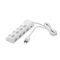 バッファロー 2ピン式電源タップ 8個口タイプ 雷サージ防止/個別スイッチ4個付 3m ホワイト