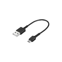 バッファロー USB2.0 A to microB ラバーブッシュスリムケーブル 0.1m ブラック