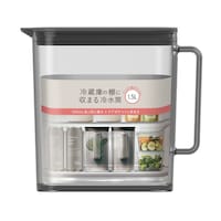 アスベル 棚に収まる冷水筒 1.5L ブラック ※2個以上から注文可能(販売価格は1個単位の価格)