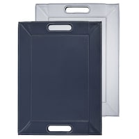 メテックス トレー 55×41cm ノンスリップ フリーフォームトレー ランチョンマット リバーシブル ネイビー×ライトグレー
