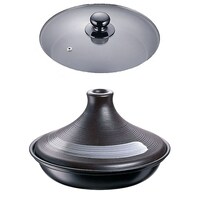 アズワン ブローディア IHタジン鍋(ガラス蓋付) 19cm 茶 3008