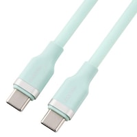 エレコム USB TypeC to USB TypeCケーブル なめらか USB Power Delivery対応 最大100W 1.0m ペールミント MPACCECSS10GN
