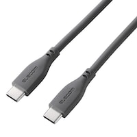 エレコム USB TypeC to USB TypeCケーブル シリコン 最大240W 1.0m グレー MPACCPESS10GY