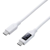 エレコム USB TypeC to TypeCケーブル シリコン 電力ディスプレイ付 USB Power Delivery対応 最大240W 1.0m ホワイト MPACCW10WH