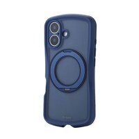 エレコム iPhone16 Grippy フレームカラー 極限 MAGKEEPスタンド ネイビー PMA24AGRSTKMNV
