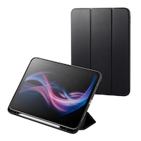 エレコム iPad11インチ(A16) 10.9インチ(第10世代) レザーケース 手帳型 2アングル Apple Pencil収納 スリープ対応 ブラック TBWA25RWVSABK