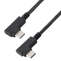 エレコム USB2.0ケーブル CCタイプ 認証品 USB PD対応 最大60W 両端L字コネクタ やわらか 1.5m ブラック U2CCLLY15NBK