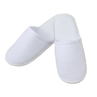 三和 前閉じパイルスリッパ 白 240足入