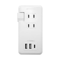 磁気研究所 コード巻取り式電源タップ ホワイト HDAC2U2C131WH