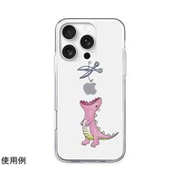 アズワン エイカン ソフトクリアケース for iPhone 16 Pro Max はらぺこザウルス ピンク AK26998i16PM