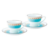 ノリタケ ハミングブルー ティー・コーヒー碗皿ペアセット カップφ8.9×6.4cm、ソーサーφ14.9cm C6091529