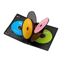 サンワサプライ 【5個セット(10枚×5)】 DVDトールケース(6枚収納・10枚セット・ブラック) DVDTN610BKNX5