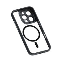 アズワン ミアック レンズガード一体型MagSafe対応クリアケース for iPhone 16 Pro Max ブラック MA27195i16PM
