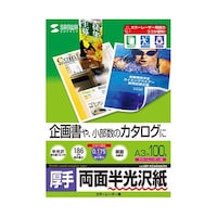 サンワサプライ 【5個セット】 カラーレーザー用半光沢紙 厚手 A3 100枚 LBPKCAGNA3NX5