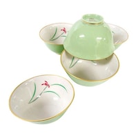 アズワン らん 湯呑み 5客揃 φ9.5×5cm C6092596