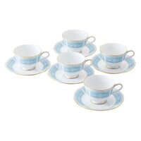 ノリタケ レースウッドゴールド ティー・コーヒー碗皿5客セット カップφ9.2×6.5cm、ソーサーφ15.1×2.3c C6091585