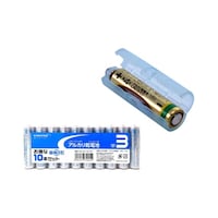 スマイルキッズ 単4が単3になる電池アダプターBL + アルカリ乾電池 単3形10本パックセット ADC430BL+HDLR6/1.5V10P