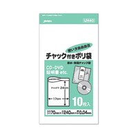 ジャパックス 【10セット】 防水・防湿チャック付きポリ袋 10枚入 透明 UH40X10