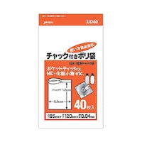 ジャパックス 【10セット】 防水・防湿チャック付きポリ袋 40枚入 透明 UD40X10