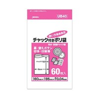 ジャパックス 【10セット】 防水・防湿チャック付きポリ袋 60枚入 透明 UB40X10