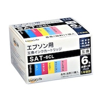 ワールドビジネスサプライ Luna Life エプソン用 互換インクカートリッジ SAT6CL 6本セット LNEPSAT/6P