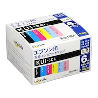 ワールドビジネスサプライ Luna Life エプソン用 KUI6CL 互換インクカートリッジ 6本セット LNEPKUI/6P