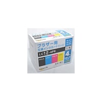 ワールドビジネスサプライ Luna Life ブラザー用 互換インクカートリッジ LC124PK 4本パック LN BR12/4P