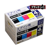 ワールドビジネスサプライ Luna Life エプソン用 互換インクカートリッジ IC4CL69 69ブラック1本おまけ付き 5本パッ LN EP69/4P BK+1