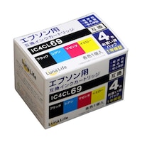 ワールドビジネスサプライ Luna Life エプソン用 互換インクカートリッジ IC4CL69 4本パック LN EP69/4P
