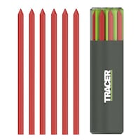 TRACER 6本入 建築用 タフシャープペンシル 替芯 5.2mm レッド ホルスターケース付