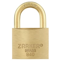 ZARKER 真鍮製 防錆南京錠 プッシュロック キー式 ツル径6.5mm